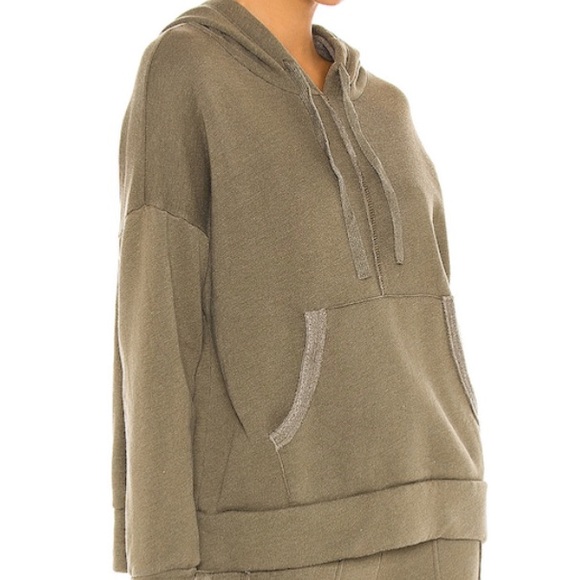 Free People Movement Work It Out Hoodie In Army Green Size Medium - Picture 2 of 7